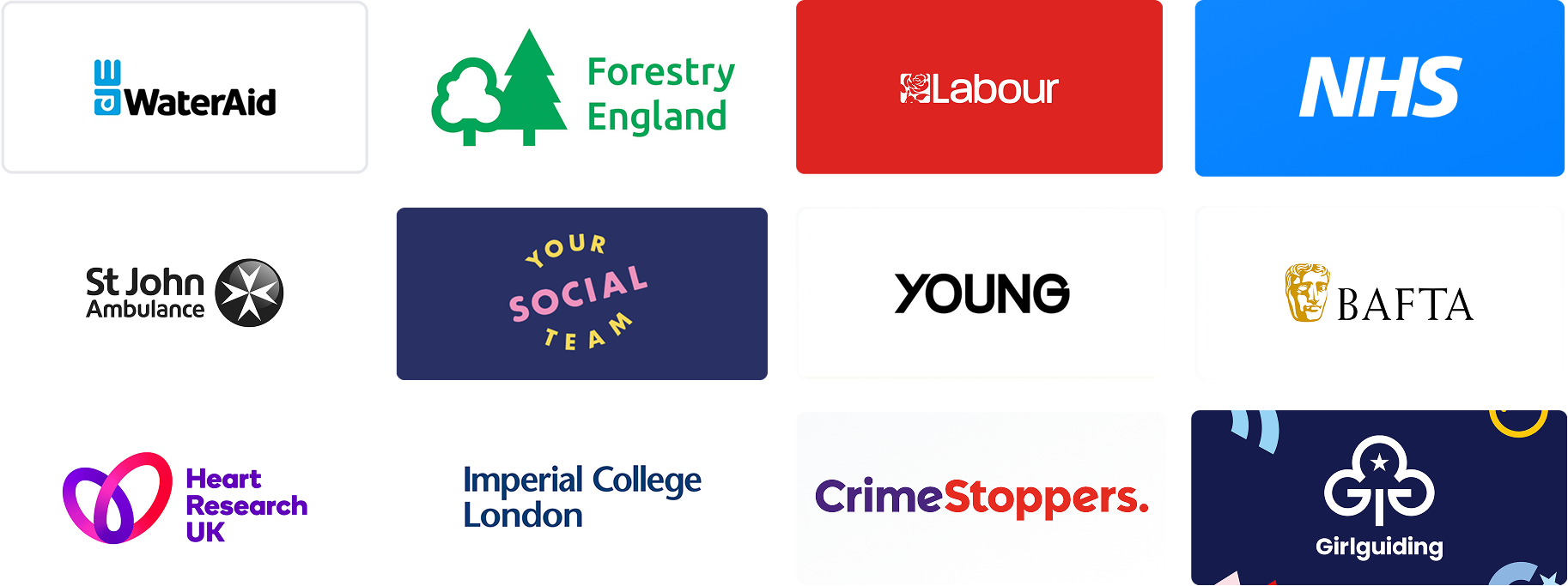 Trusted by WaterAid, NHS, BAFTA, Forestry England, St John Ambulance, Girlguiding and more